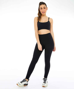 Einzigartige Recortes Preto-Leggings