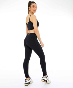 Einzigartige Recortes Preto-Leggings