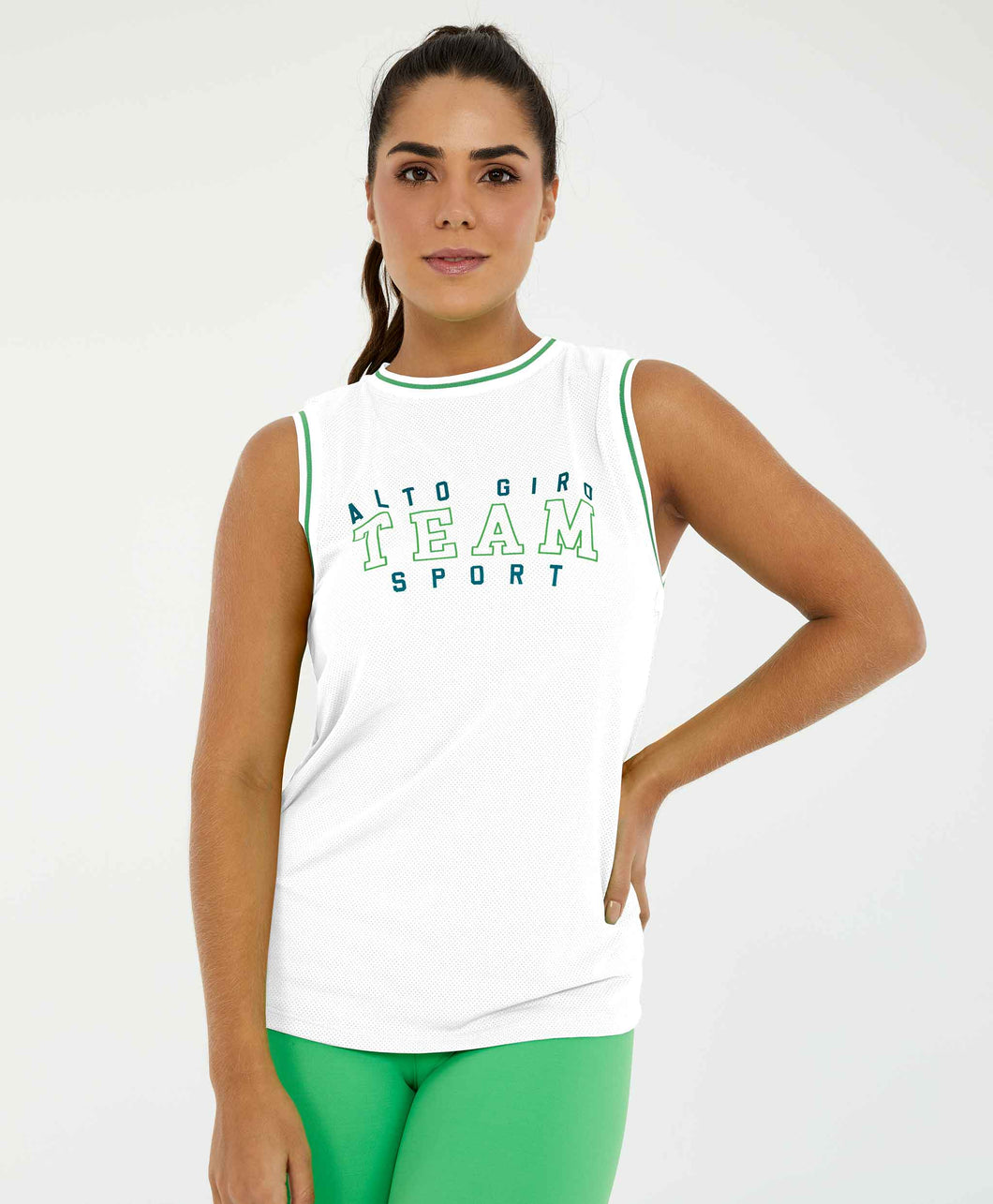 Regata Nylon Dry Alongada Branco