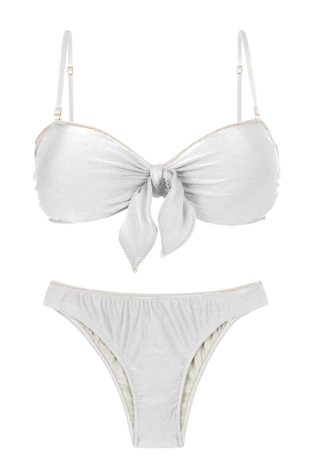 Set Shimmer-White Bandeau-Knot Essential