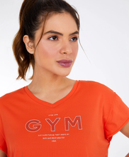 Charger l&#39;image dans la galerie, T-Shirt Cropped Skin Fit Gym Laranja Pitanga
